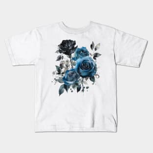 Blue Wedding Roses Kids T-Shirt